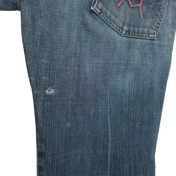 Seven 7 For All Mankind A Pocket Jeans READ Womens 29 Low Rise Distressed Denim - Picture 7 of 16